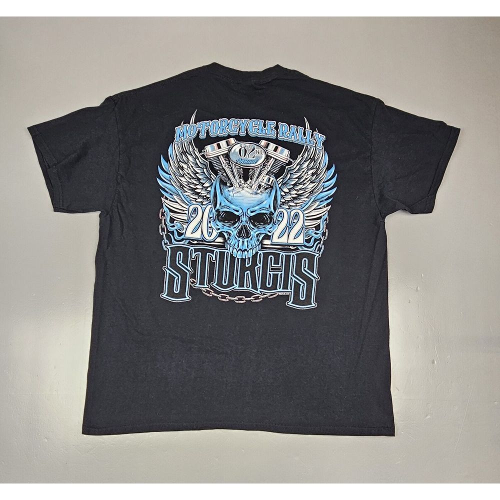 2022 Sturgis Motorcycle T-Shirt Mens XL. Biker Rally Bright‎ Skull Back Hit.
